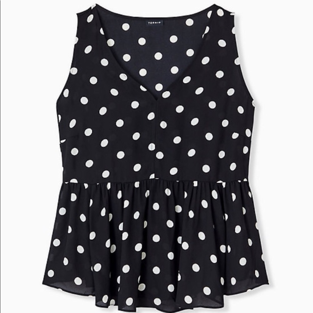Torrid Black & White Gorgette Peplum - Picture 1 of 4